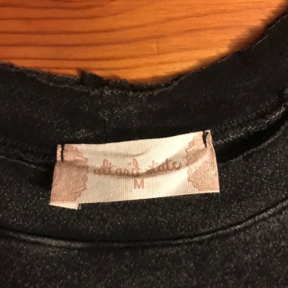 Altar’d State Slate Gray Ruffle Tee, EUC, M - Picture 4 of 13